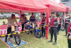 Siagakan Puluhan Personel Polres Musi Rawas Lakukan Pengamanan Annivesary Kracker Silampari Supermoto 