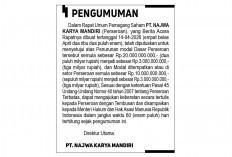 PENGUMUMAN Pemegang Saham PT. NAJWA KARYA MANDIRI