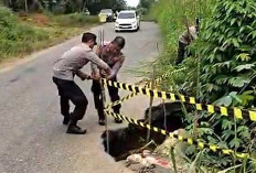 Badan Jalan Jalur Musi Rawas – Pali Amblas, Pengguna Jalan Diminta Waspada
