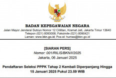 Kabar Baik, Pendaftaran Seleksi PPPK Tahap 2 Diperpanjang Hingga 15 Januari 2025 