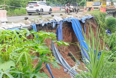 Sudah Hampir Setahun, Bahu Jalintengsum yang Longsor di Muara Beliti Musi Rawas Belum Juga Diperbaiki