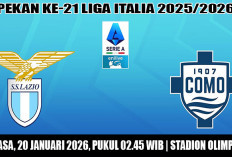 Jadwal Lazio vs Como, Liga Italia 2025/2026, Pekan ke-21, Tayang ANTV dan Vidio