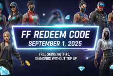Kode Redeem FF 1 September 2025: Skin, Outfit, Diamond Gratis Tanpa Top Up