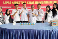 Pegawai Lapas Narkotika Kelas IIA Muara Beliti Bersama BNNK Musi Rawas Gelar Tes Urine, Ini Hasilnya?