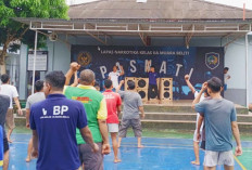 Warga Binaan Lapas Narkotika Muara Beliti Antusias Ikuti Senam Bersama