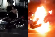 Viral Video Aksi Pemuda Malam Takbiran Geber Motor Hingga Motor Hangus Terbakar
