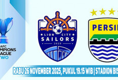 Jadwal Lion City Sailors vs Persib Bandung, ACL Two 2025/2026, Grup G, Matchday 5, Syarat Lolos, Live on RCTI