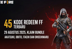 45 Kode Redeem FF Terbaru 29 Agustus 2025, Klaim Bundle Akatsuki, Obito, Itachi dan Orochimaru