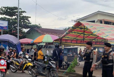 Cegah Kemacetan dan Copet di Pasar Kaget, Ini yang Dilakukan Personil Polres Mura