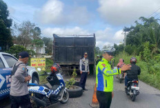 Polantas Polres Muratara Sosialisasi Pembatasan Jam Operasional Kendaraan Angkutan barang