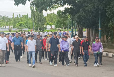 Ratusan Masyarakat Antusias Mengikuti Jalan Santai dan Senam Sehat HUT Musi Rawas Ke 82