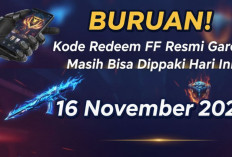 Buruan! Kode Redeem FF Resmi Garena 16 November 2025 Masih Bisa Dipakai Hari Ini
