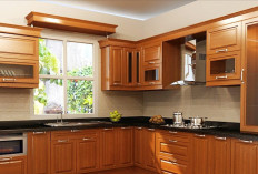6 Desain Kitchen Set Minimalis Modern Berbahan Kayu Jati, Beri Kesan Rustic dan Aesthetic pada Ruang Dapur 