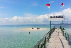 Mau Coba Jalan di Tengah Laut, Disini Jawabannya Pesona Pasir Timbul Pantai Sari Ringgung
