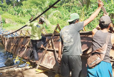 Jembatan Malus yang Putus Segera Dibangun Permanen Anggaran Rp 7 Miliar