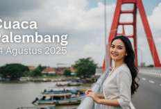 Cuaca Palembang 14 Agustus 2025: Pagi Gelap Berawan Tebal, Malam Bikin Kaget