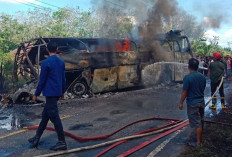 Bus ALS Terbakar di Muratara Bawa Penumpang dari Jakarta Menuju Medan