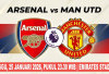 Jaga Jarak Aman!, Prediksi Arsenal vs Manchester United, Liga Inggris 2025/2026, Matchday ke-23, Tayang SCTV